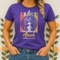 A Queen was Born in March Women's T-Shirt thumb 2