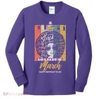 A Queen was Born in March Kids Long Sleeve Shirt thumb 0