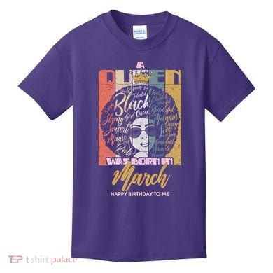 A Queen was Born in March Kids T-Shirt