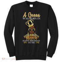 A Queen Was Born In March Happy Birthday Sweatshirt thumb 0