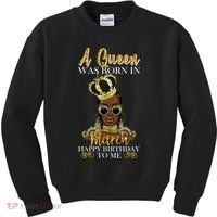 A Queen Was Born In March Happy Birthday Kids Sweatshirt thumb 0