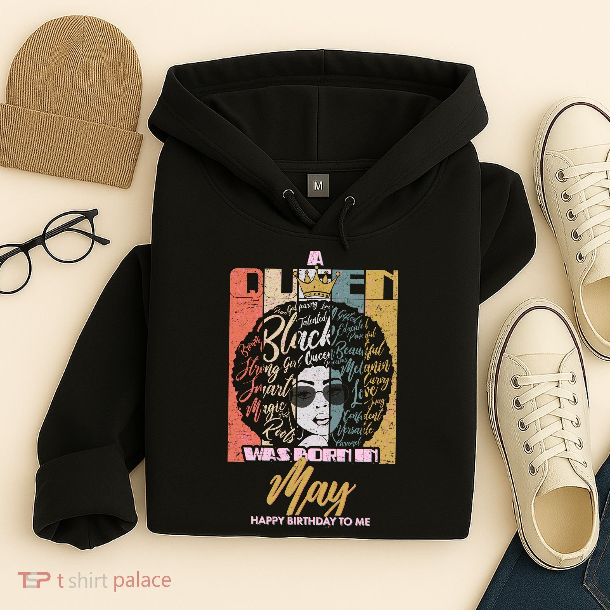 A Queen Was Born In May Hoodie