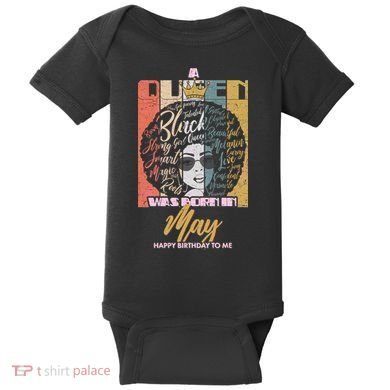 A Queen Was Born In May Baby Bodysuit