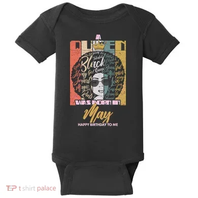 A Queen Was Born In May Baby Bodysuit