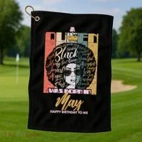A Queen Was Born In May Golf Towel thumb 1