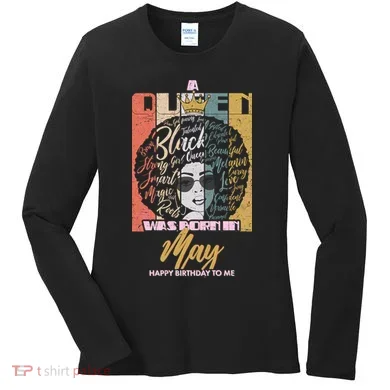 A Queen Was Born In May Women's Long Sleeve Shirt
