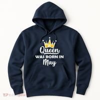 A Queen Was Born In May Birthday Hoodie thumb 0