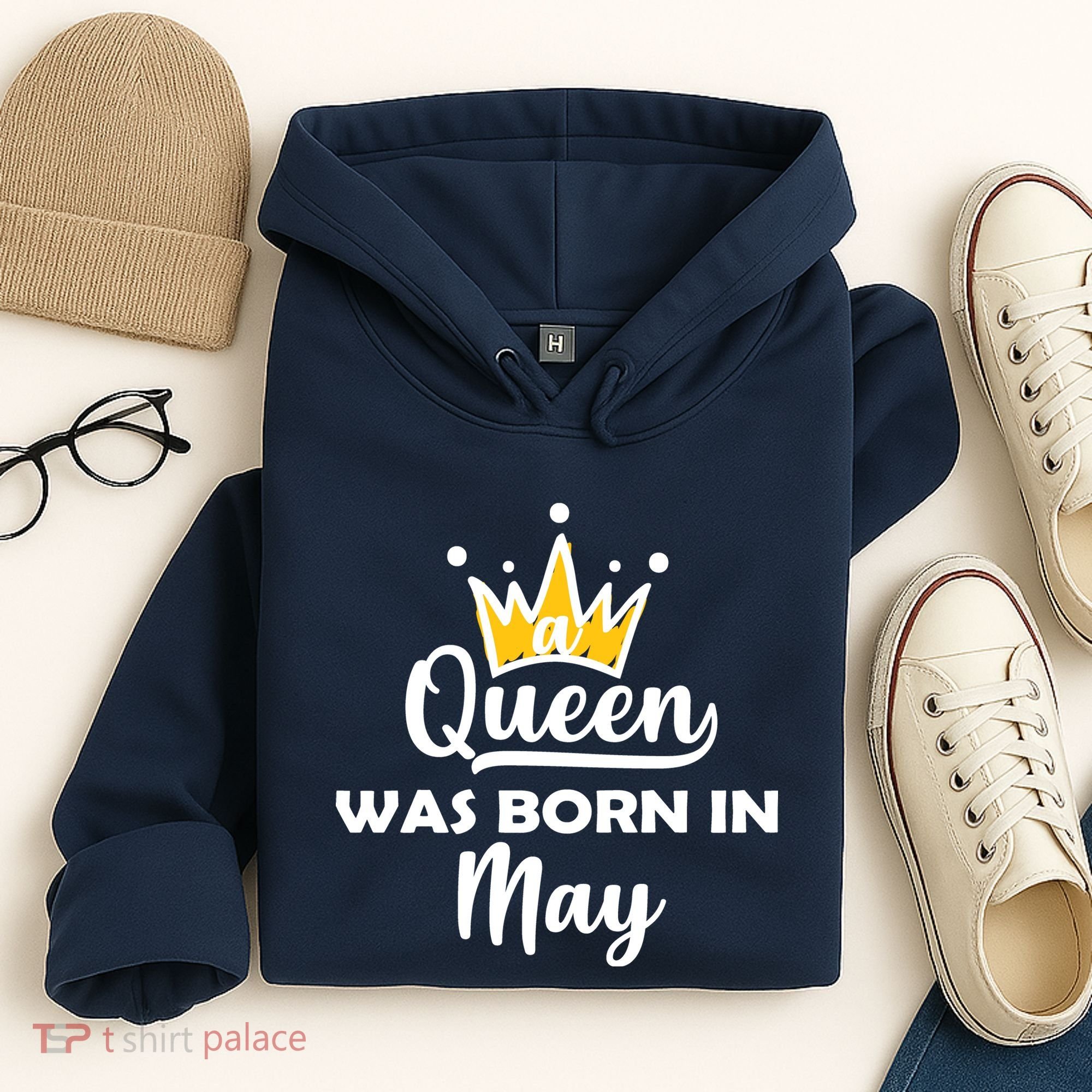 A Queen Was Born In May Birthday Hoodie
