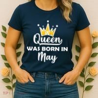 A Queen Was Born In May Birthday Women's T-Shirt thumb 2