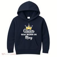 A Queen Was Born In May Birthday Kids Hoodie thumb 0