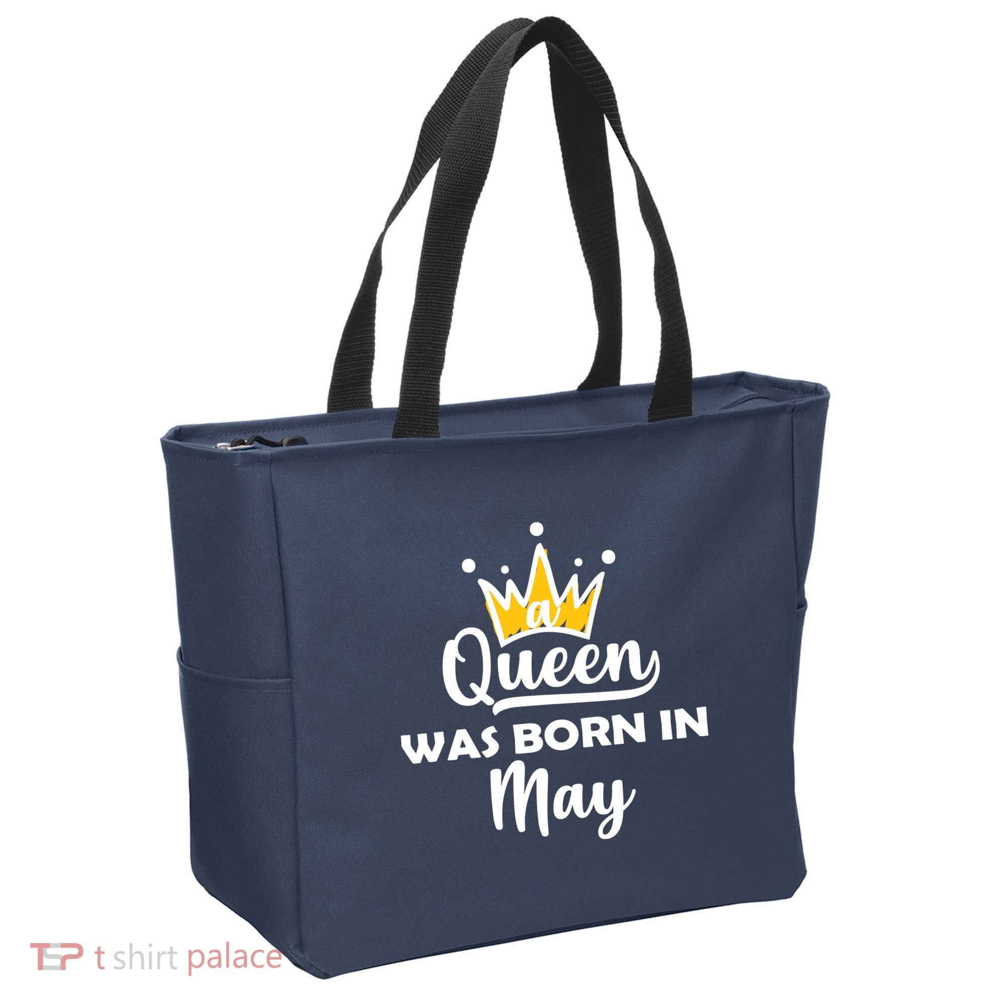 A Queen Was Born In May Birthday Tote Bag