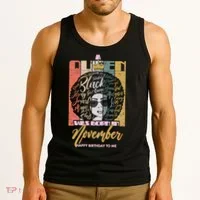 A Queen Was Born In November Happy Tank Top thumb 3