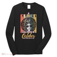 A Queen Was Born In October Long Sleeve Shirt thumb 0