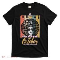 A Queen Was Born In October T-Shirt thumb 0