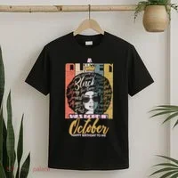 A Queen Was Born In October T-Shirt thumb 2