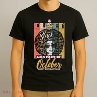 A Queen Was Born In October T-Shirt thumb 3