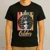 A Queen Was Born In October T-Shirt thumb 3