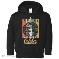 A Queen Was Born In October Toddler Hoodie thumb 0
