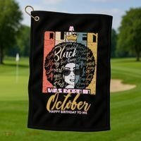A Queen Was Born In October Golf Towel thumb 1
