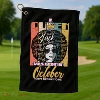 A Queen Was Born In October Golf Towel thumb 1