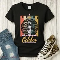 A Queen Was Born In October Women's T-Shirt thumb 3