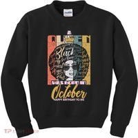 A Queen Was Born In October Kids Sweatshirt thumb 0