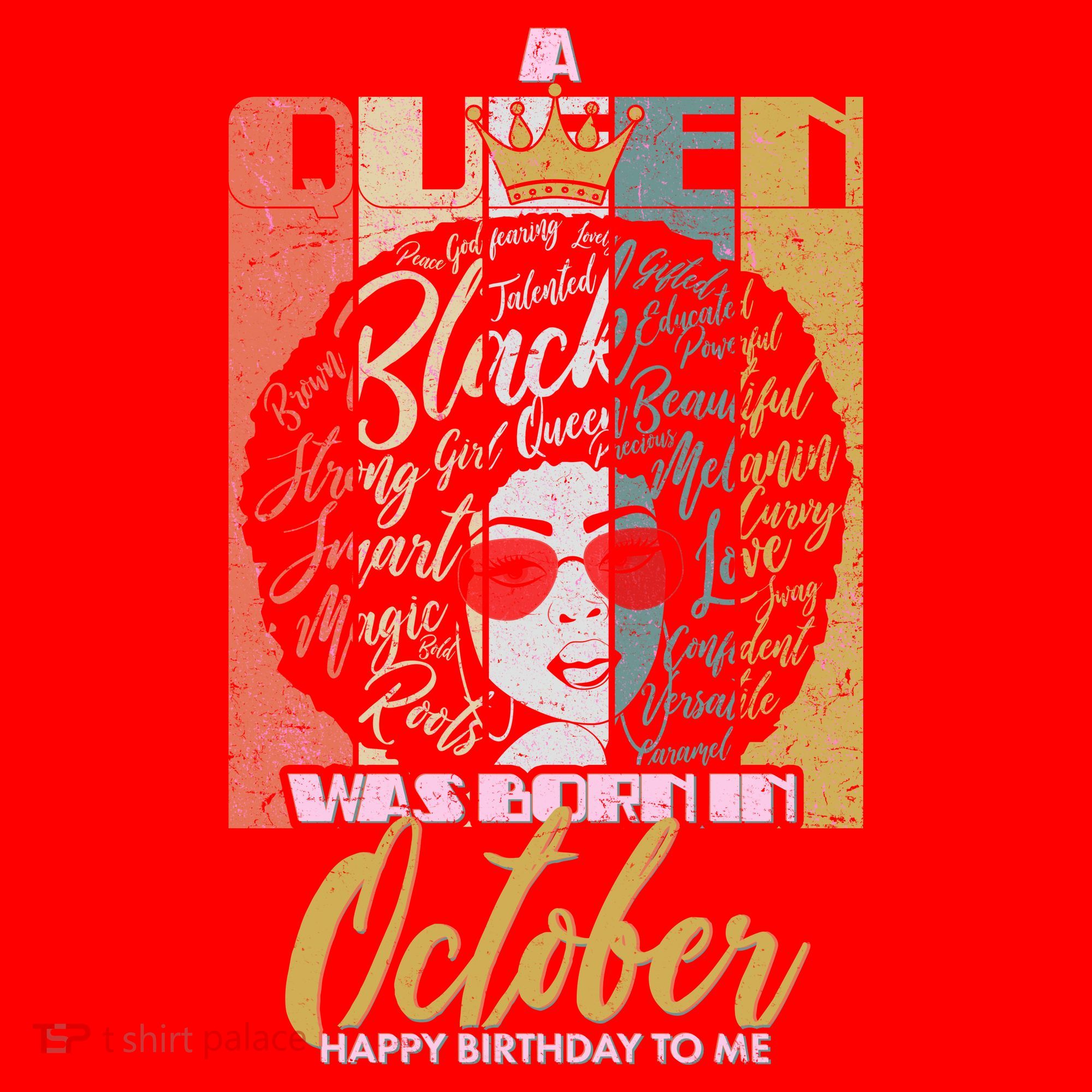 A Queen Was Born In October Santa Hat