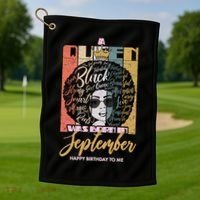 A Queen Was Born In September Golf Towel thumb 1
