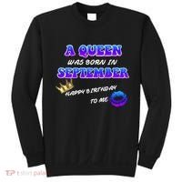A Queen Was Born In September Happy Birthday To Me Sweatshirt thumb 0
