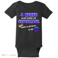 A Queen Was Born In September Happy Birthday To Me Baby Bodysuit thumb 0