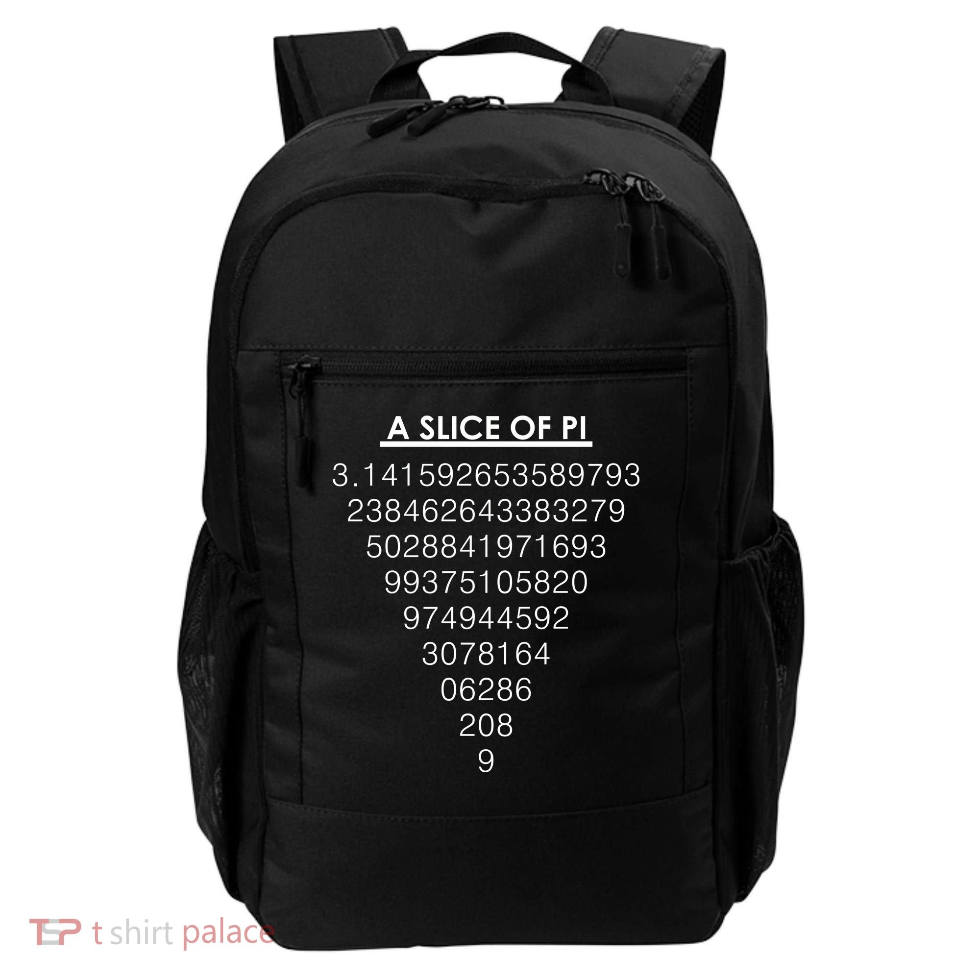 A Slice of Pi Pie Funny Pi Day Math Geek Logo Backpack