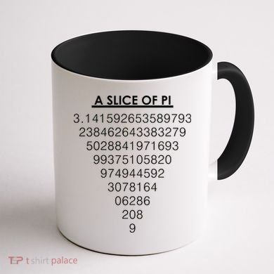 A Slice of Pi Pie Funny Pi Day Math Geek Logo Coffee Mug back