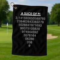 A Slice of Pi Pie Funny Pi Day Math Geek Logo Golf Towel thumb 1