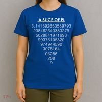 A Slice of Pi Pie Funny Pi Day Math Geek Logo T-Shirt thumb 4