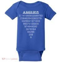 A Slice of Pi Pie Funny Pi Day Math Geek Logo Baby Bodysuit thumb 0