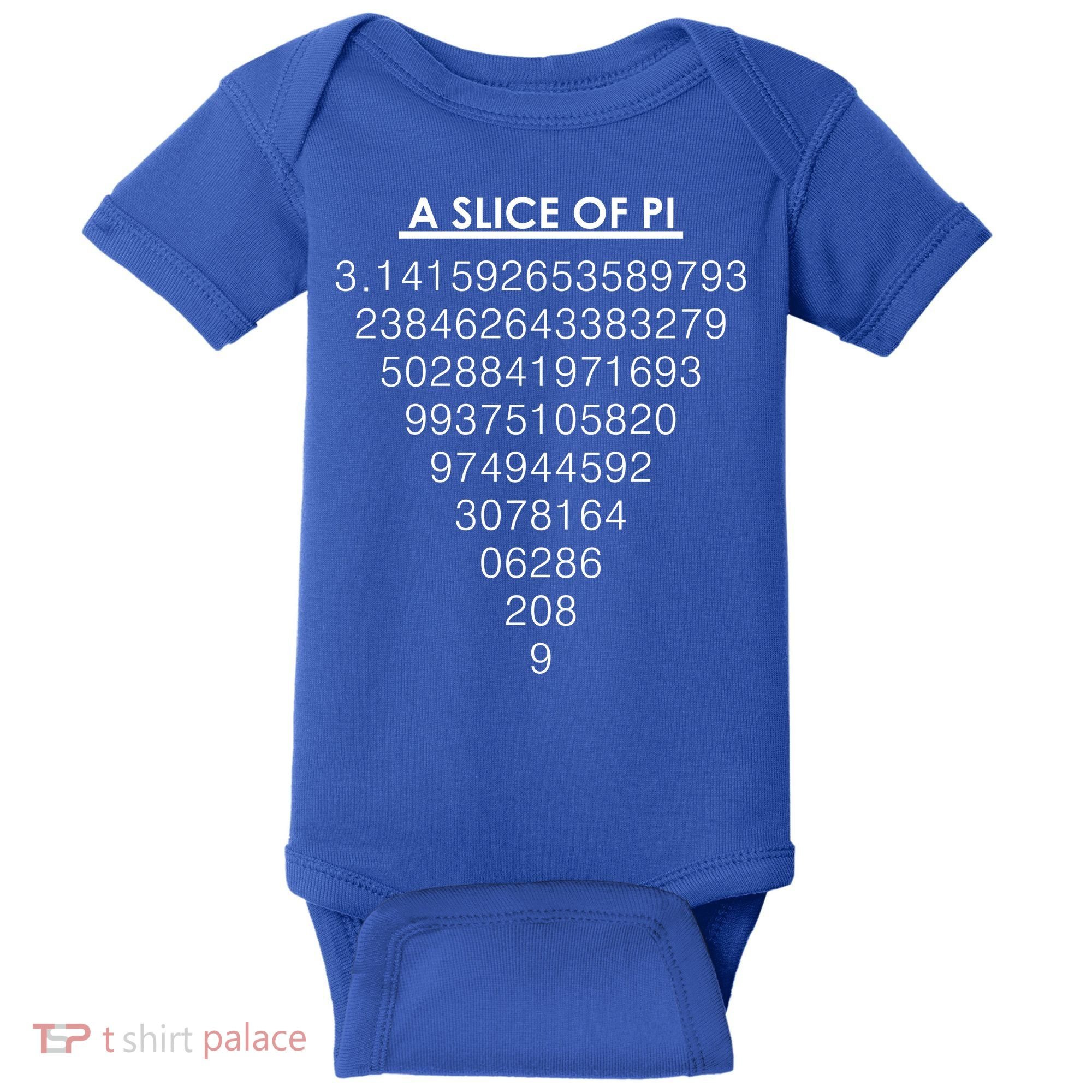 A Slice of Pi Pie Funny Pi Day Math Geek Logo Baby Bodysuit