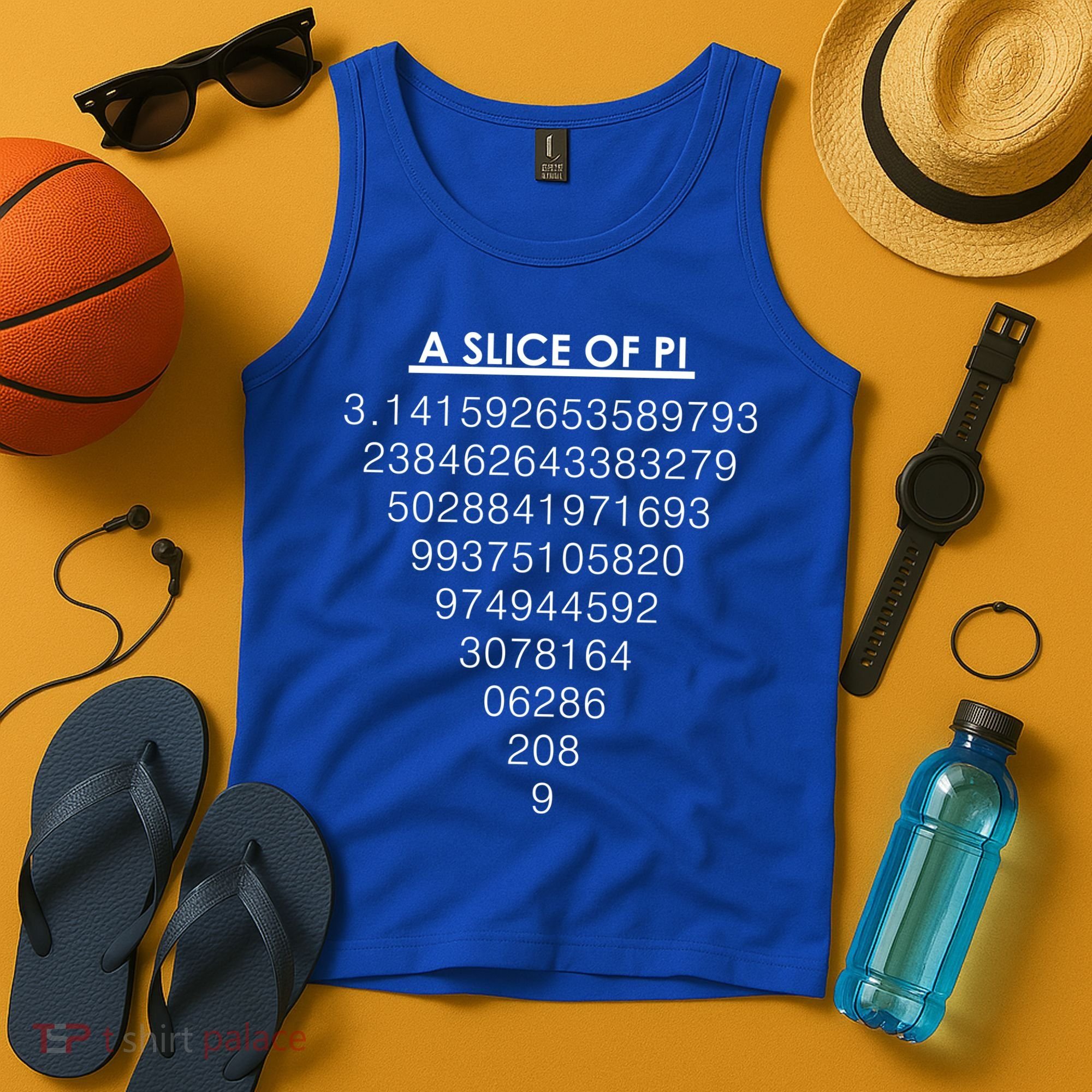 A Slice of Pi Pie Funny Pi Day Math Geek Logo Tank Top