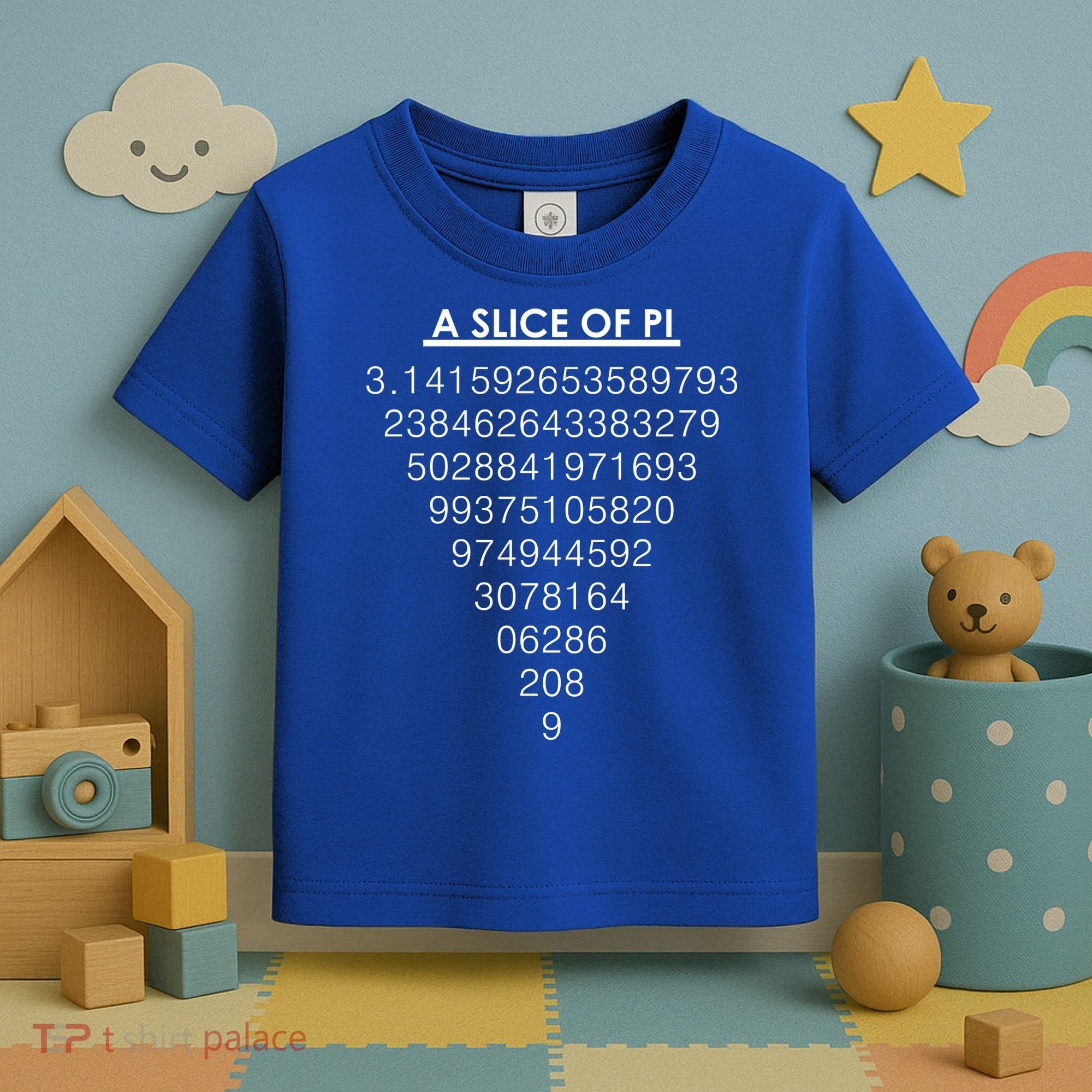 A Slice of Pi Pie Funny Pi Day Math Geek Logo Toddler T-Shirt