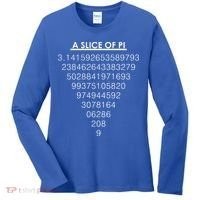A Slice of Pi Pie Funny Pi Day Math Geek Logo Women's Long Sleeve Shirt thumb 0