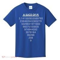 A Slice of Pi Pie Funny Pi Day Math Geek Logo Kids T-Shirt thumb 0