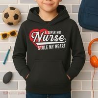 A Super Hot Nurse Stole My Heart Kids Hoodie thumb 2
