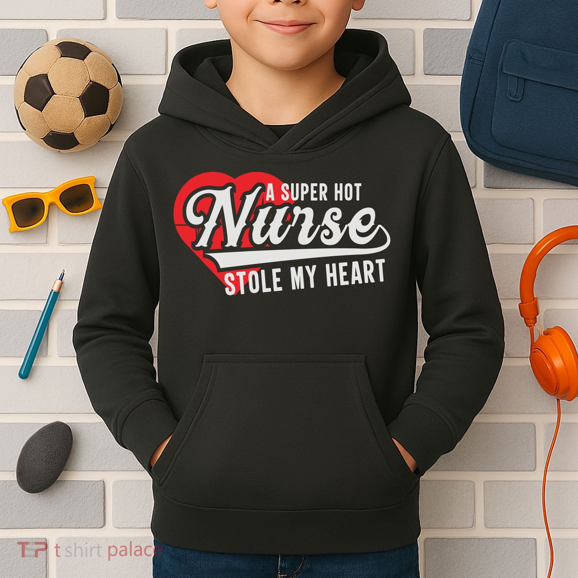 A Super Hot Nurse Stole My Heart Kids Hoodie