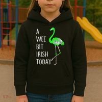 A Wee Bit Irish Today Flamingo Kids Hoodie thumb 3