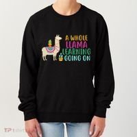 A Whole Llama Learning Going On Women's Sweatshirt thumb 0