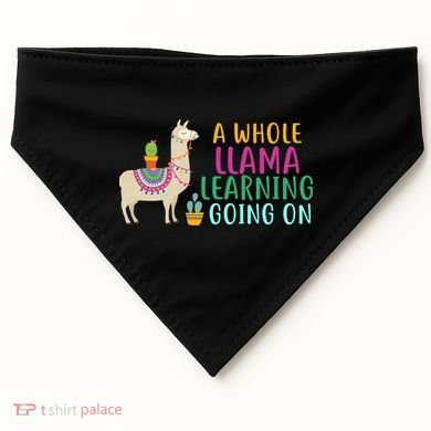 A Whole Llama Learning Going On USA-Made Doggie Bandana