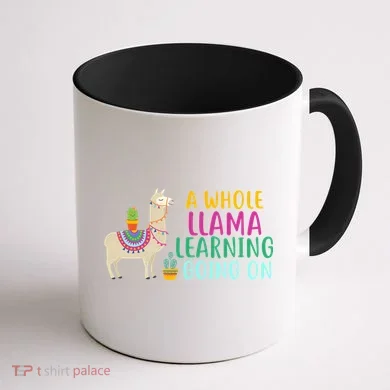 A Whole Llama Learning Going On Coffee Mug back