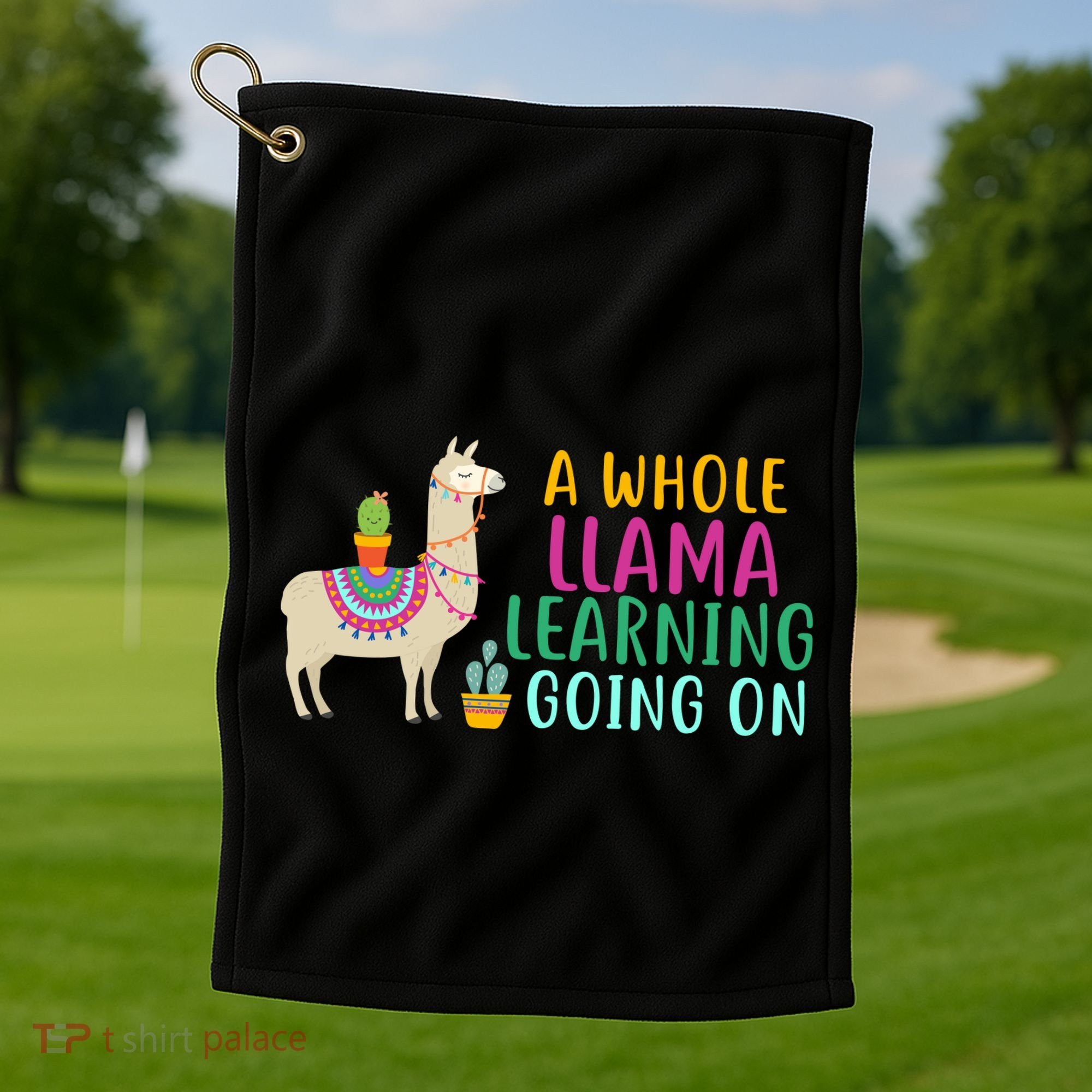 A Whole Llama Learning Going On Golf Towel