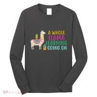 A Whole Llama Learning Going On Long Sleeve Shirt thumb 0