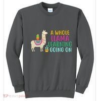 A Whole Llama Learning Going On Sweatshirt thumb 0