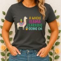 A Whole Llama Learning Going On Women's T-Shirt thumb 2